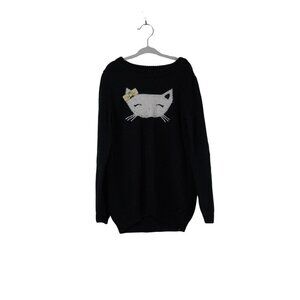 EUC‎ Gymboree black cat sweater dress Size 7/8